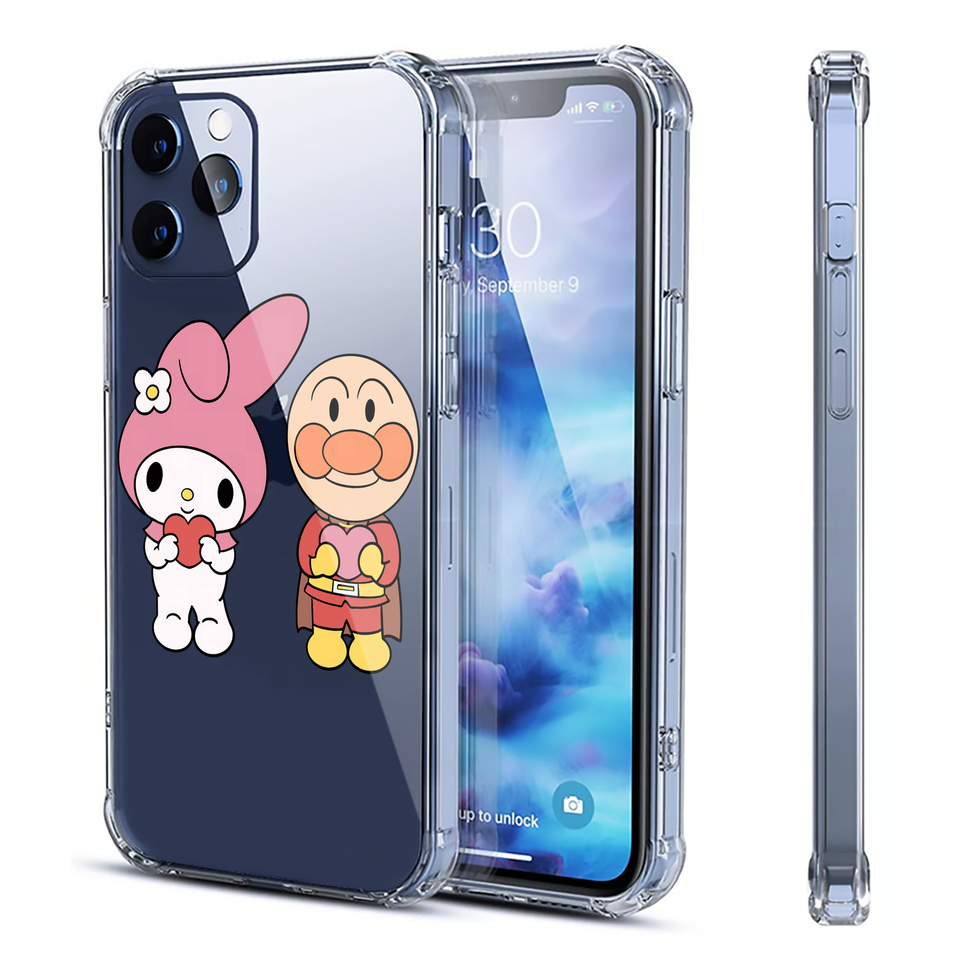 （画像用） アンパンマン Anpanman 【iPhone 12シリーズ対応】透明スマホケース（クリアソフトケース）